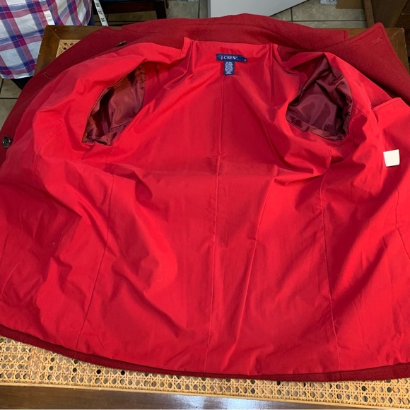 J Crew wool and cashmere jewel red coat jacket, double breasted 8 button front - Picture 13 of 13